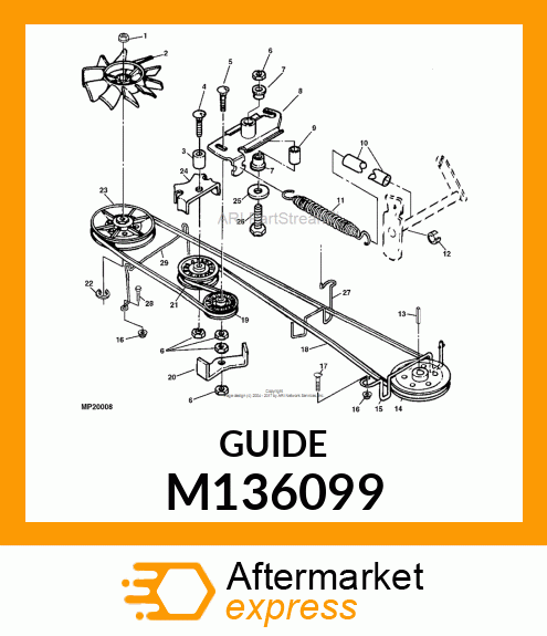 GUIDE, BELT (SABRE HYDRO SHEAVE) # M136099