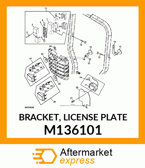BRACKET, LICENSE PLATE M136101