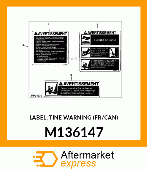 LABEL, TINE WARNING (FR/CAN) M136147