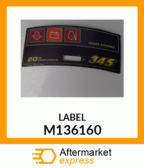 LABEL, INSTRUMENT PANEL 345 M136160