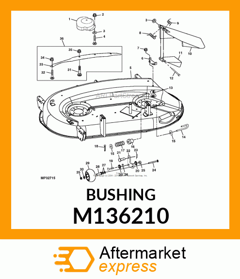 BUSHING, GAGE WHEEL ARM M136210