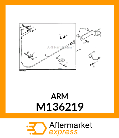 BRACKET, BRACKET, SPOUT CAP CONTROL M136219