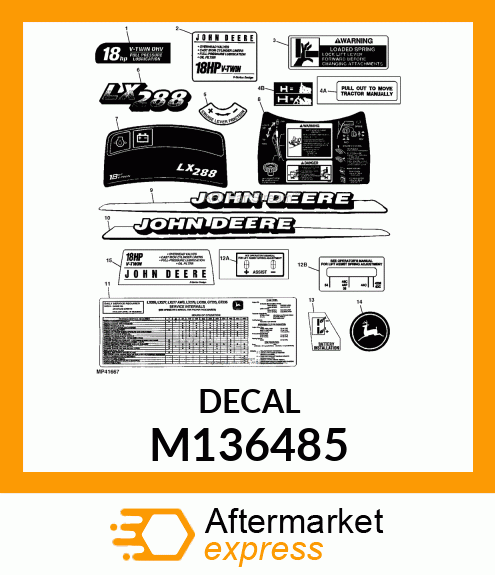 Label - LABEL, 18HP ENGINE M136485