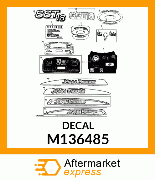 Label - LABEL, 18HP ENGINE M136485