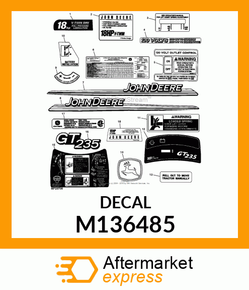 Label - LABEL, 18HP ENGINE M136485