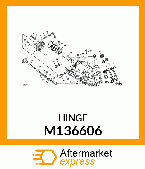 HINGE, POS. CENTER LINK M136606