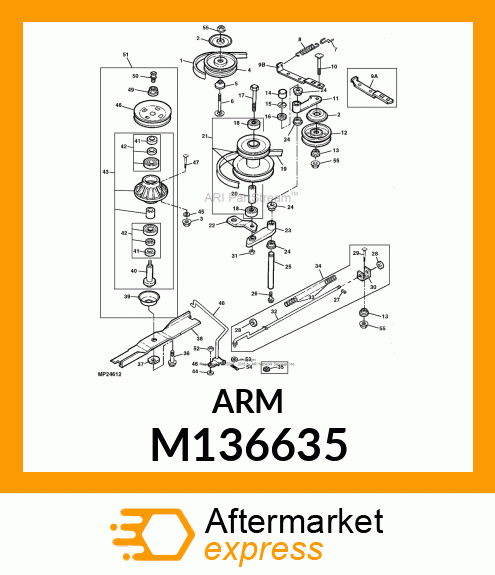 ARM, JACKSHEAVE(M114326 PAINTED) M136635