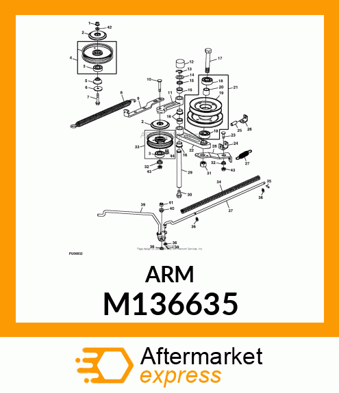 ARM, JACKSHEAVE(M114326 PAINTED) M136635