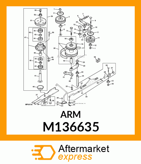 ARM, JACKSHEAVE(M114326 PAINTED) M136635