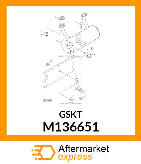 GASKET, GASKET, MUFFLER M136651