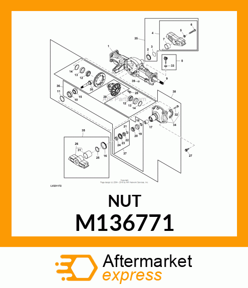 NUT, NUT, PINION M136771