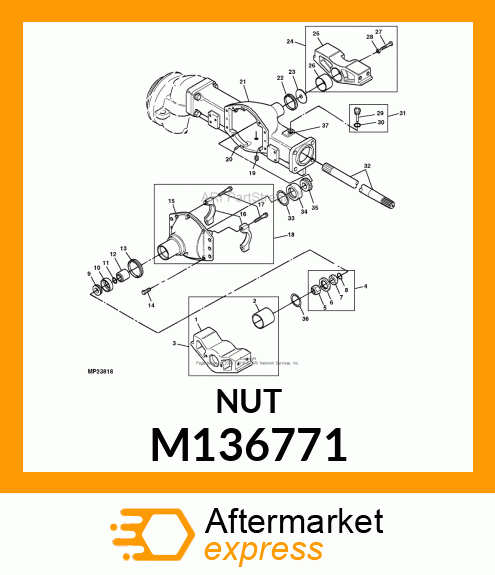 NUT, NUT, PINION M136771