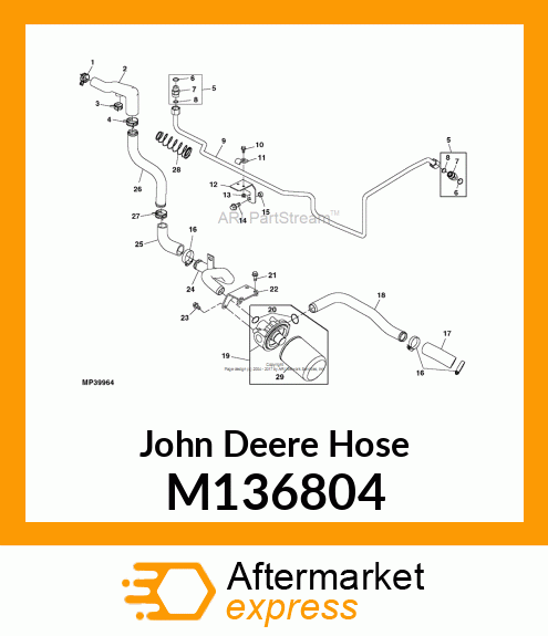 HOSE, MOLDED SUCTION MANIFOLD M136804