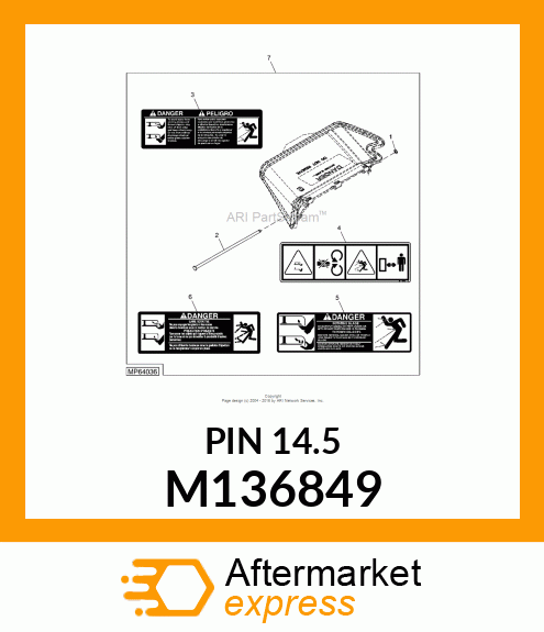 PIN FASTENER, PIN FASTENER DISCHARG M136849