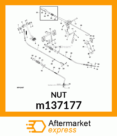 NUT, HEX LOCK 2.3X.40 ZN PLATED m137177