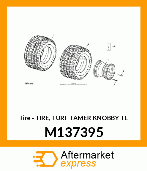 Tire - TIRE, TURF TAMER KNOBBY TL M137395