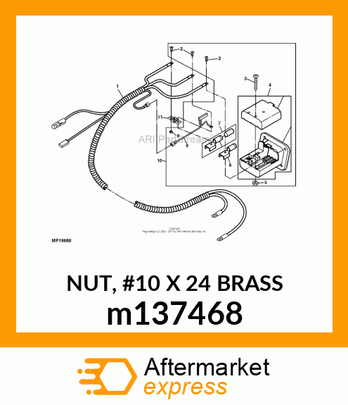 NUT, #10 X 24 BRASS m137468