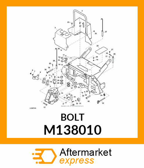 BOLT, HEX SAE5 ZP NF 31 X 88 M138010