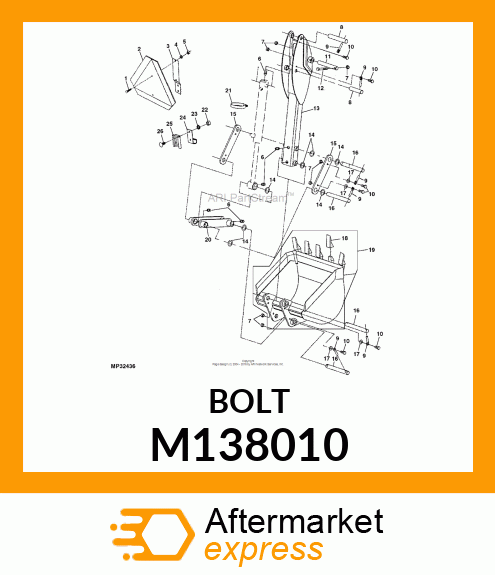 BOLT, HEX SAE5 ZP NF 31 X 88 M138010