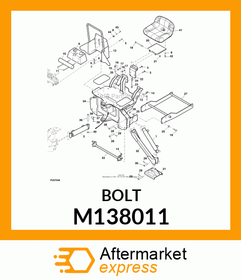 BOLT, HEX SAE5 ZP NF 31 X 112 M138011