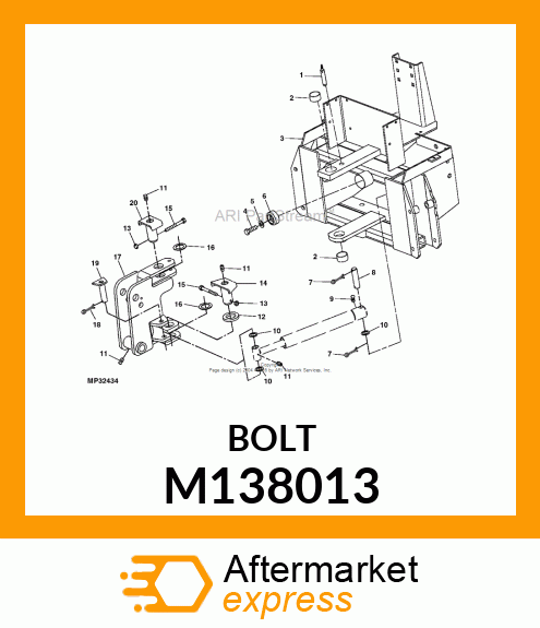 BOLT, HEX SAE5 ZP 31 X 225 M138013