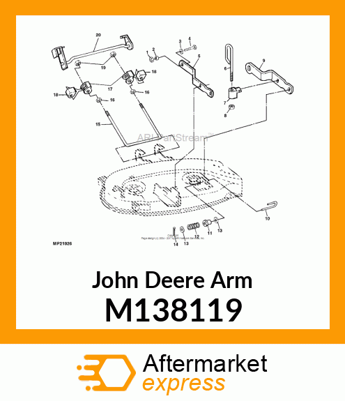 ARM, RH REAR DRAFT # M138119