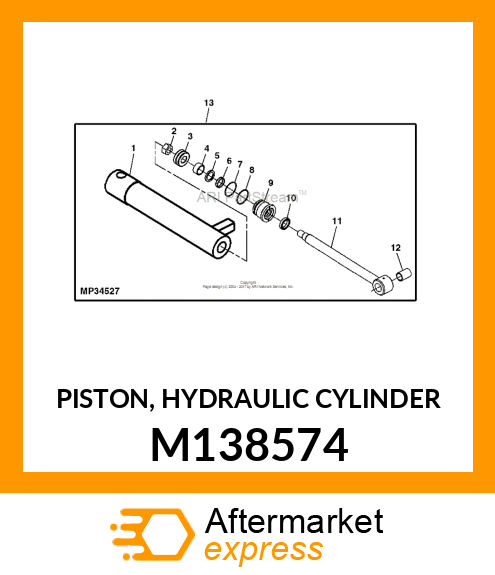 PISTON, HYDRAULIC CYLINDER M138574