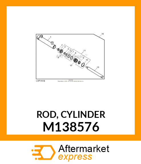 HYDRAULIC CYLINDER ROD, ROD, CYLIND M138576