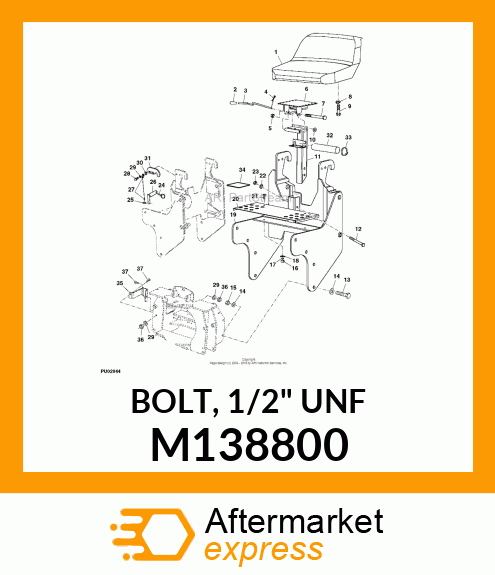 BOLT, 1/2" UNF M138800