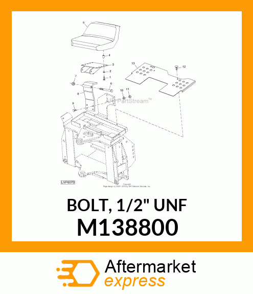 BOLT, 1/2" UNF M138800