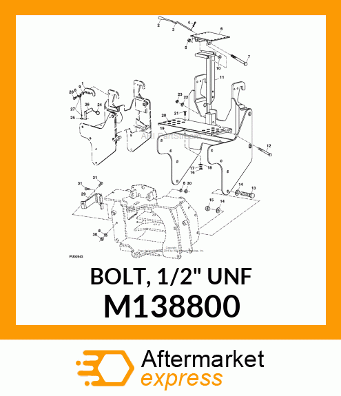 BOLT, 1/2" UNF M138800