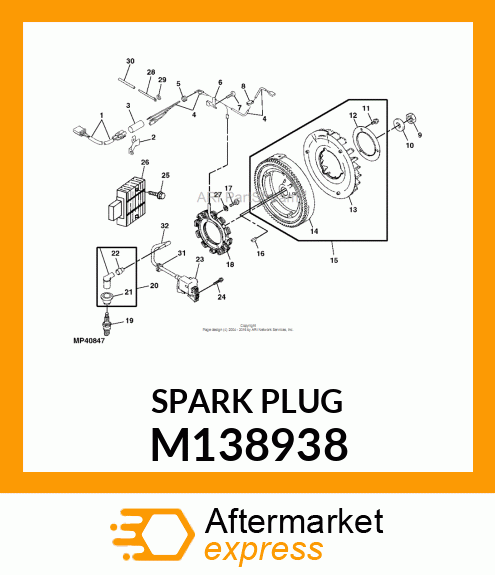 SPARK PLUG, SPARKPLUG M138938