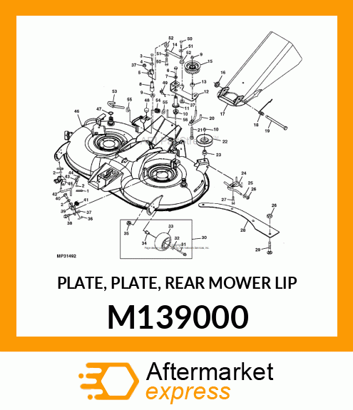 PLATE, PLATE, REAR MOWER LIP M139000