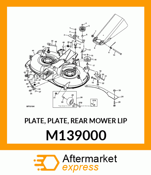 PLATE, PLATE, REAR MOWER LIP M139000