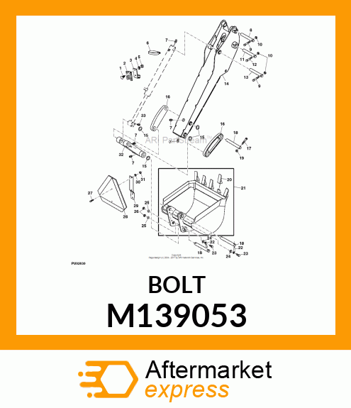 BOLT, HEX SAE5 ZP NF 38 X 250 M139053