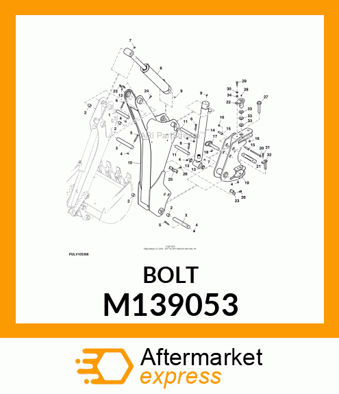 BOLT, HEX SAE5 ZP NF 38 X 250 M139053