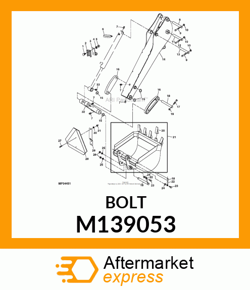 BOLT, HEX SAE5 ZP NF 38 X 250 M139053