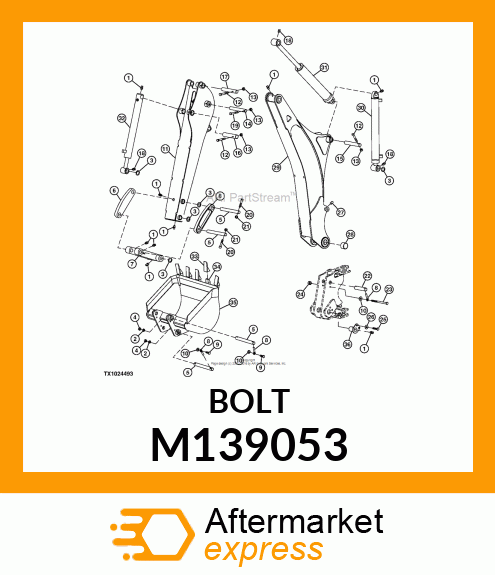 BOLT, HEX SAE5 ZP NF 38 X 250 M139053