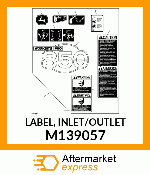 LABEL, INLET/OUTLET M139057