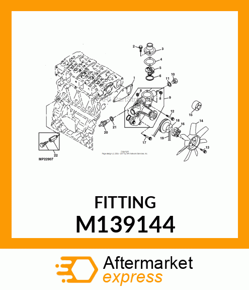 FITTING, HOSE BARB 3/8 BSPT M139144