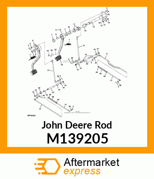 ROD, ROD, LH LOWER BRAKE M139205