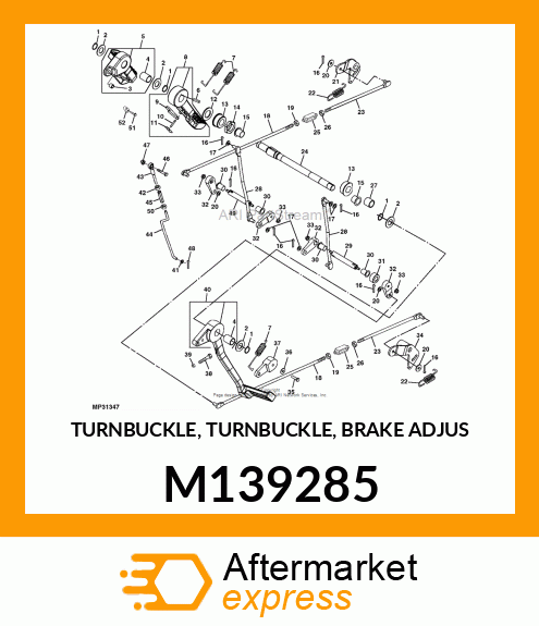 TURNBUCKLE, TURNBUCKLE, BRAKE ADJUS M139285