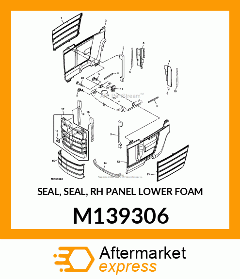 SEAL, SEAL, RH PANEL LOWER FOAM M139306