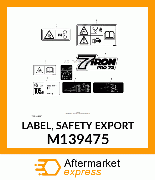 LABEL, SAFETY EXPORT M139475