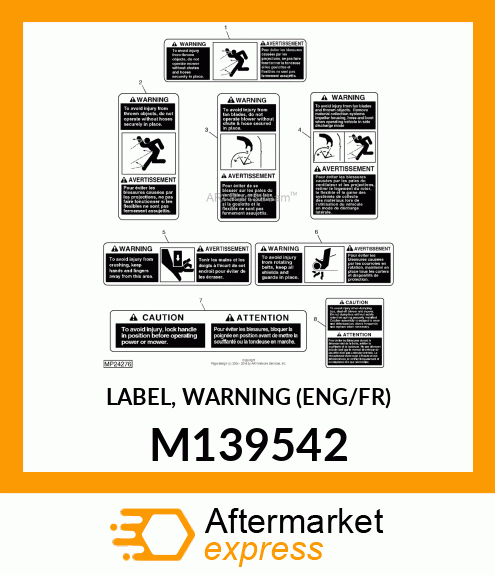 LABEL, WARNING (ENG/FR) M139542