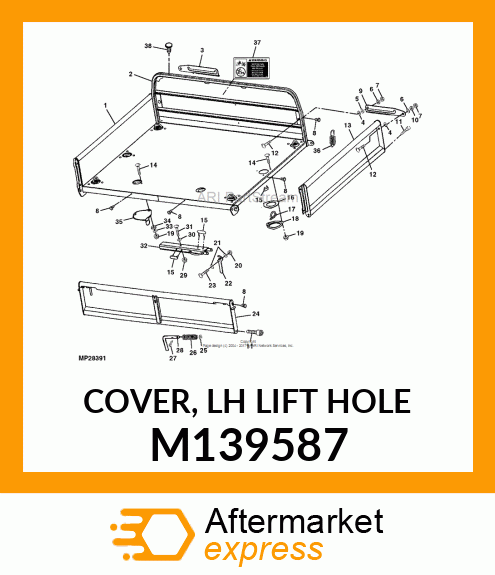 COVER, LH LIFT HOLE M139587