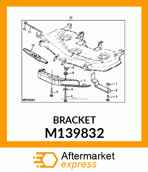 BRACKET, BRACKET, MULCH PLUG M139832