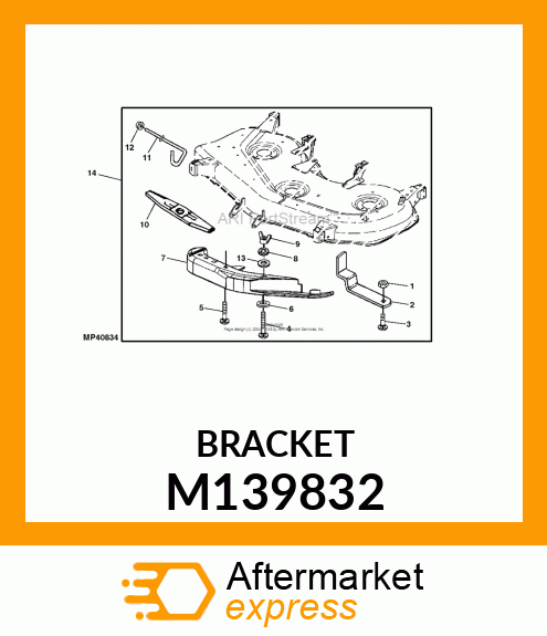 BRACKET, BRACKET, MULCH PLUG M139832