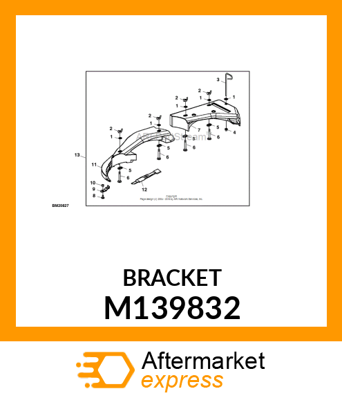 BRACKET, BRACKET, MULCH PLUG M139832