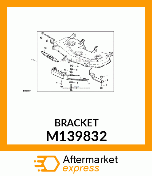 BRACKET, BRACKET, MULCH PLUG M139832